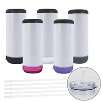 Bouteille isotherme 4-en-1 en acier inoxydable 16 oz avec refroidisseur de boissons électronique, haut-parleurs sans fil et sublimation pour bière – 25 pièces (Entrepôt US)