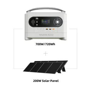 Central elétrica solar portátil 700w 1200w 2000w gerador solar para acampamento, estação de energia tragbare kraftwerk com painel solar