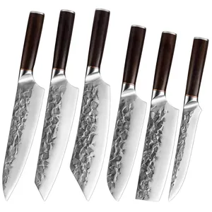 厨师刀8英寸日本7CR17 440C高碳不锈钢鱼骨激光图案蔬菜三德菜刀