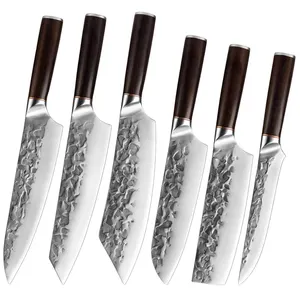 XYj 9pcs Professional Kitchen Knife Set Japanese Knife Sets Kitchen Knives  Damascus Knife Sets Laser Damascus Pattern Chef Knife Best Kitchen Knives