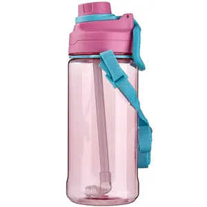 Botol Air Plastik Kualitas Tinggi 1 Liter, Botol Air Minum Portabel 1000 Ml Dinding Tunggal Tahan Guncangan