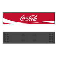 Écran d'affichage LCD à barre tendue de type moniteur numérique publicitaire à bord d'étagère ultra large de 23 24 35 37 pouces