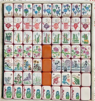 Tuiles de Mahjong en Acrylique Rouge Orange à 7 Couches, Ensemble de Mahjong Américain, Tuiles de Mahjong Gravées en Bambou, Cadeau de Luxe Personnalisé OEM pour les Fêtes