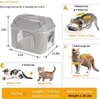 YOUK Sac de transport pliable pour animaux de compagnie, grande capacité, en maille respirante, léger, en tissu Oxford, avec fermeture éclair, pour chat et chien