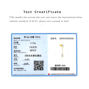 FUAMAY moda minimalista S925 orecchini in argento singolo vendita gioielli 925 Sterling Silver Twin peri orecchini a goccia - Product Image 2