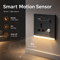 Prise de charge rapide USB Type-C, port USB C, adaptateur mural intelligent multifonctionnel universel, 3.1A SDK 2 prises AC 16A, veilleuse
