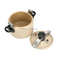 Casserole à pression en aluminium de 9 L avec fond poli, cuisson rapide, compatible gaz, électrique et induction