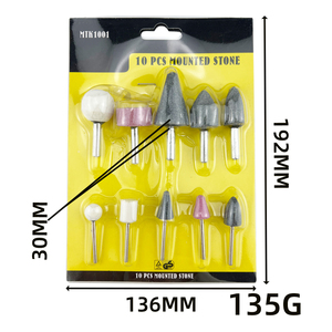 Juego <span class=keywords><strong>de</strong></span> 10 piezas <span class=keywords><strong>de</strong></span> puntas abrasivas <span class=keywords><strong>de</strong></span> piedra montadas con vástago <span class=keywords><strong>de</strong></span> 6 mm para herramientas rotativas Dremel, pulido <span class=keywords><strong>de</strong></span> metal y desbarbado - Product Image 3