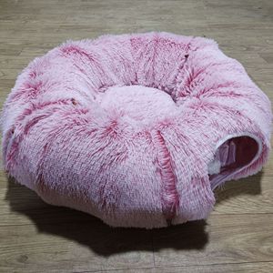 Plush Cat <b>Bed</b> Round 85x85x26cm Faux Fur Warm Pet <b>Bed</b> For Cat Four Seasons Use - Product Image 1