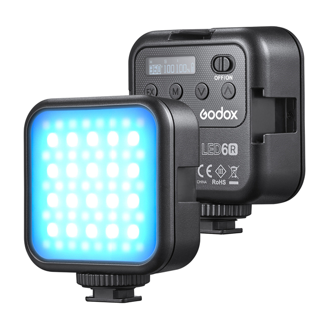 Godox LITEMONS LED6R Mini RGB LED Video Light Rechargeable Fill-in Light 3200K-6500K Dimmable 13 Lighting Effectsfor Vlog Live