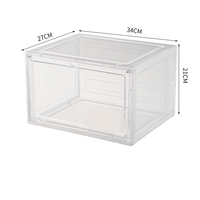 Boîtes de rangement à chaussures pliables de haute qualité, grandes, transparentes, empilables, avec ouverture frontale, en acrylique, et porte magnétique