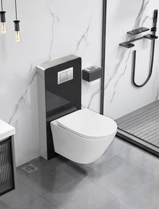 Installation simple de réservoirs d'<span class=keywords><strong>eau</strong></span> en verre, réservoir mural dissimulé à double <span class=keywords><strong>chasse</strong></span> moderne pour toilettes suspendues - Product Image 2
