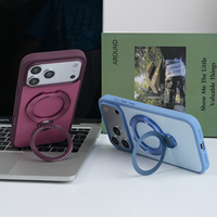 Coque de téléphone en gros avec support magnétique électroplaqué pour iPhone 18 17 16 15 Pro Max, en TPU PC, toucher doux, anti-traces de doigts