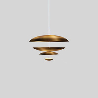 Lustre moderne minimaliste sur mesure de luxe pour villa, salon, bar, comptoir, restaurant, luminaire suspendu en acier inoxydable