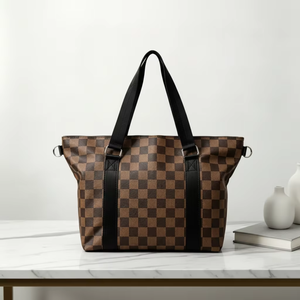 <span class=keywords><strong>Sac</strong></span> fourre-tout tendance et mignon, écologique, personnalisé, à carreaux, pour le shopping, le rangement, les voyages en extérieur et la plage, pour filles, avec fermeture éclair - Product Image 3
