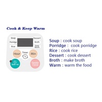 Sorge Electric Programmable 1.5L Slow Cooker dengan Tutup Kaca, Panci Luar Cold Plate, Bersertifikasi CE, Kontrol Timer Digital, Multifungsi