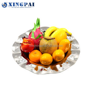 XINGPAI autres fournitures d'hôtel et <span class=keywords><strong>de</strong></span> restaurant vente chaude <span class=keywords><strong>plateau</strong></span> à dessert en assiette <span class=keywords><strong>de</strong></span> fruits carrée/ronde martelée en acier inoxydable - Product Image 3