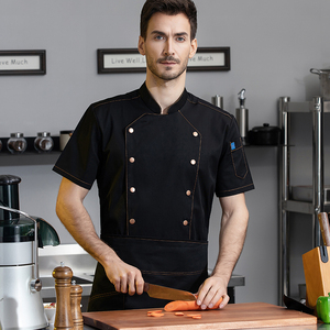 Uniforme <span class=keywords><strong>de</strong></span> <span class=keywords><strong>robe</strong></span> <span class=keywords><strong>de</strong></span> <span class=keywords><strong>serveuse</strong></span> <span class=keywords><strong>de</strong></span> restaurant sexy pour femmes Veste <span class=keywords><strong>de</strong></span> cuisine <span class=keywords><strong>de</strong></span> chef à manches courtes - Product Image 3