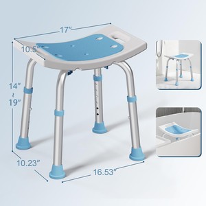 Shower <b>Chair</b> For <b>Elderly</b> Pregnant Women 250 Kg Capacity Non Slip Aluminum Alloy Bathroom Safety Equipment - Product Image 3