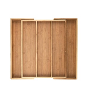 Bandeja organizadora de cubiertos extensible de bambú, soporte para cubiertos y cajón de utensilios para cocina, almacenamiento de joyas, organizador de vajilla - Product Image 1