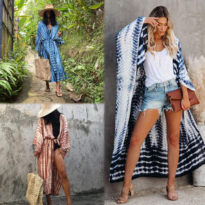 Tunique d'été Femmes Hooded Beachwear Robe De <span class=keywords><strong>Plage</strong></span> Kaftan Maillot de bain Cover Up Bohemian Printed Women Beach Dress - Product Image 5