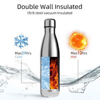 Bouteille d'eau en acier inoxydable à goulot étroit, sans plomb, avec poignée Stay Dry, pour la vie quotidienne
