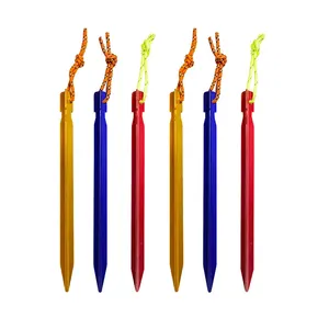 18cm Aluminument Tent Pegs with Rope Camping Stake Tent Spikes