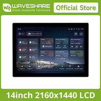 Layar Sentuh Kapasitif Waveshare 14 inci 2160x1440 IPS LCD 10 Titik, Antarmuka Type-C/DP, Sudut Pandang 178 Derajat, Resolusi Tinggi