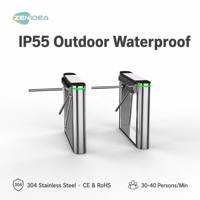 Torniquete Trípode Exterior de Acero Inoxidable 304 con Barrera Abatible, Puerta de Seguridad de Doble Carril, CE RoHS, 30-40 Personas/Min, Motor Sin Escobillas IP65