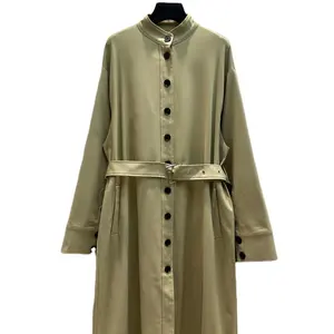 坎迪斯高品质秋冬设计师外套标志印花奢华名牌长款女式风衣