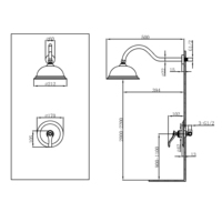 Pour Empolo Antique Chrome Ensemble de douche de pluie mural pour salle de bain Robinet de douche en laiton et mitigeur Solution de bain et de toilette tout-en-un