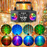 WUZSTAR-Lámpara LED de discoteca con bola mágica doble, sonido RGB y control remoto para eventos navideños, iluminación decorativa láser para DJ