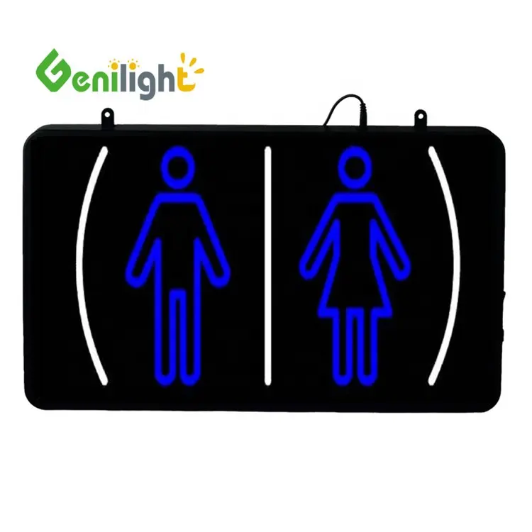 Unisex Pria Wanita Pria Wanita Toilet Washroom Restroom LED Sign Tampilan Neon Cahaya Sign