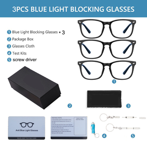 <span class=keywords><strong>Lunettes</strong></span> de lecture carrées, 3 pièces par lot, verres <span class=keywords><strong>Anti</strong></span>-<span class=keywords><strong>lumière</strong></span> <span class=keywords><strong>bleue</strong></span>, pour jouer sur ordinateur, avec monture - Product Image 2