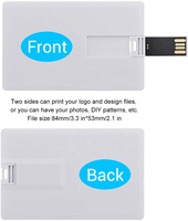 Pend Drive USB 2.0 VIP cartes de visite noires prises en charge les deux côtés imprimés carte nominative personnalisée clé USB