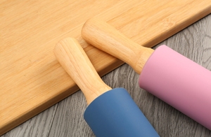 Wholesale Non-stick Food Grade Silicone & Wooden <b>Rolling</b> Pin Bakeware Accessories Kitchen Use Pastry <b>Tools</b> Creative Design - Product Image 5