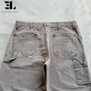 Брюки-карго LARSUR из плотного денима с эффектом потертости, без наколенников, для плотницких работ, тактические, для скейтбординга, рабочие, из твила - Product Image 3