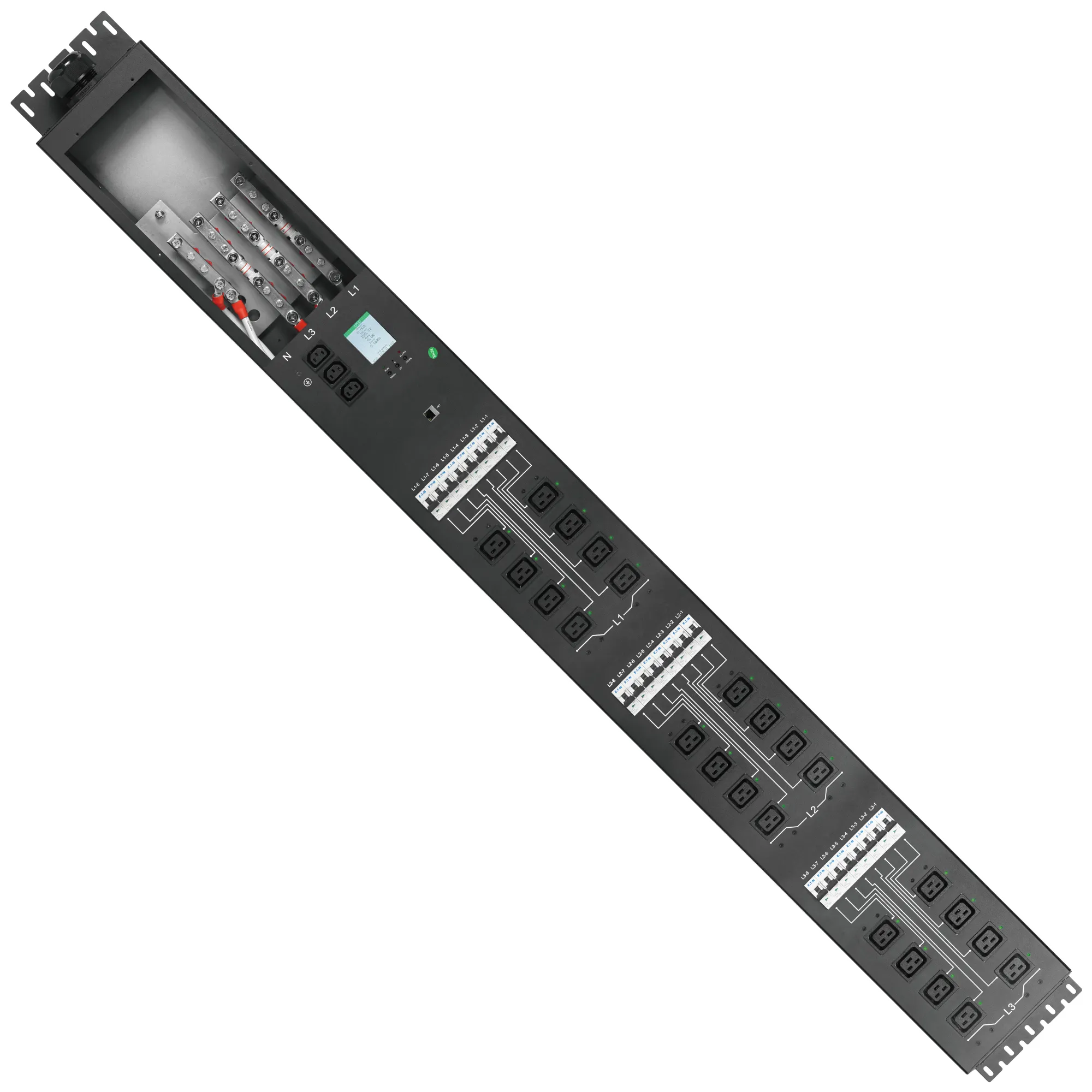 ETL-Zulassung PDU 3-Phasen-Pdu 24-Wege C19 100kW 240V/415V 160A Hochleistungs-Pdu-Rack IP-Netzwerk verwaltung Steckdosen leiste