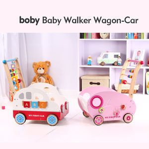 Jouets éducatifs Montessori en <span class=keywords><strong>bois</strong></span> pour les tout-petits <span class=keywords><strong>de</strong></span> 1 à 3 ans, poussette à pousser pour bébé - Product Image 3