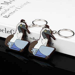 Porte-clés promotionnel en silicone souple gonflé de PVC personnalisé par Anime de concepteur de dessin animé - Product Image 1