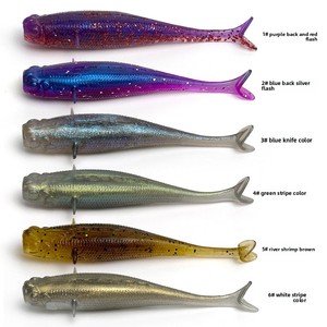 Aotuo Leurre souple flottant TPE 6,5 cm 2,5 g avec aile volante et queue en T, paillettes scintillantes pour <span class=keywords><strong>la</strong></span> pêche au bar et au culter – Meilleure vente - Product Image 2