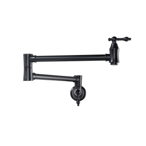 Robinet de cuisine mural DB Potfiller, rotation à 360 degrés, acier inoxydable noir, design moderne - Product Image 4