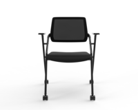 Chaise de formation ergonomique moderne en maille avec accoudoirs coulissants et roulettes pour salle de conférence et salle de classe