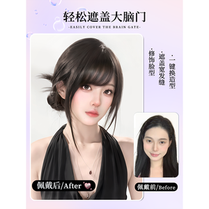 Perruque Lace Front Lh pour femme, avec frange droite, en fibre haute température, légère, aspect naturel, convient à toutes les formes de visage, toupet - Product Image 3