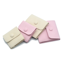 Sacs d'emballage de bijoux personnalisés pliés velours petite pochette de bijoux en microfibre à rabat enveloppe Chic