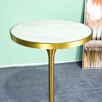 Pieds de table en métal populaires en promotion, finition laiton brossé, hauteur bar, pour hôtels, restaurants de luxe, base de table en acier inoxydable