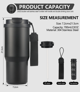 Botella de agua con aislamiento térmico para niños de doble bebida de 750ML y 30OZ para niñas, frasco escolar de paja a prueba de fugas, vaso bonito - Product Image 5