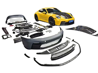 Kit carrosserie style GT3 en plastique PP + pièces aérodynamiques en fibre de carbone sèche pour Porsche 911 992.1