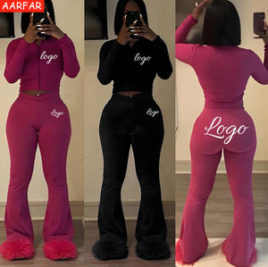 <span class=keywords><strong>Collection</strong></span> hiver pour femmes 2025 Nouveautés Veste de yoga Pantalon leggings évasé Ensemble sport deux pièces personnalisé pour femmes - Product Image 1