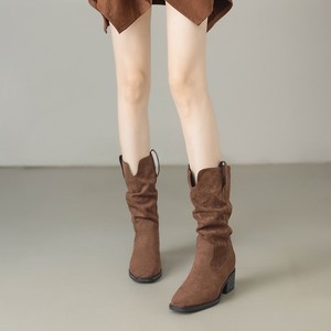 Sepatu <span class=keywords><strong>Boots</strong></span> Suede Retro Model Ankle & Bootie dengan Ujung Runcing dan Hak Tebal, Gaya Roman untuk Wanita, Musim Semi/Gugur/Dingin Terbaru - Product Image 5